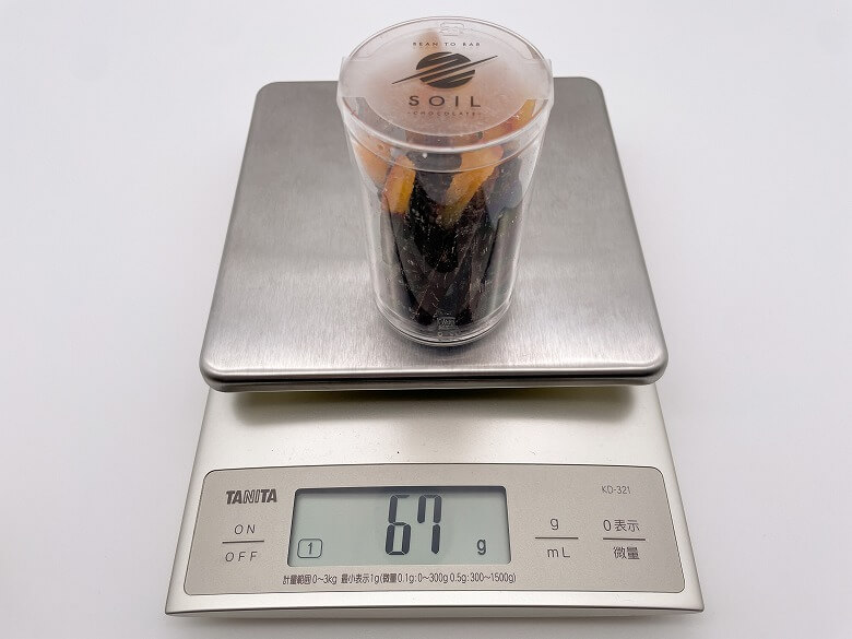 【SOIL CHOCOLATE オランジェット 実食レビュー】特長・詳細情報 サイズ・重量